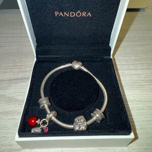 Pandora • Sterling Silver Charm Bracelet with Charms